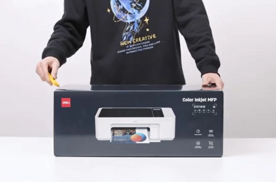 01 Drukarka atramentowa D311NW Rozpakowywanie wideo Deli