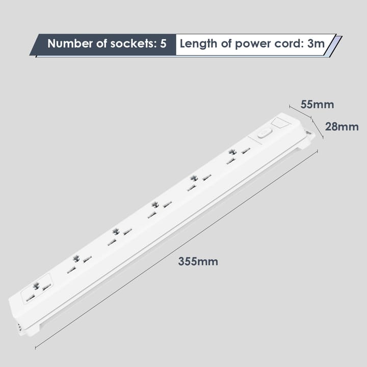 et405 6 holes 3m universal conventional power strip china