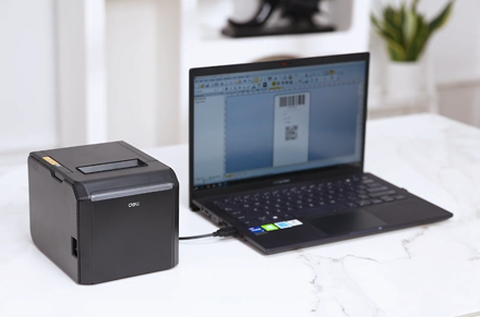 Deli ES301 ES302 Termiczna drukarka pokwitowań