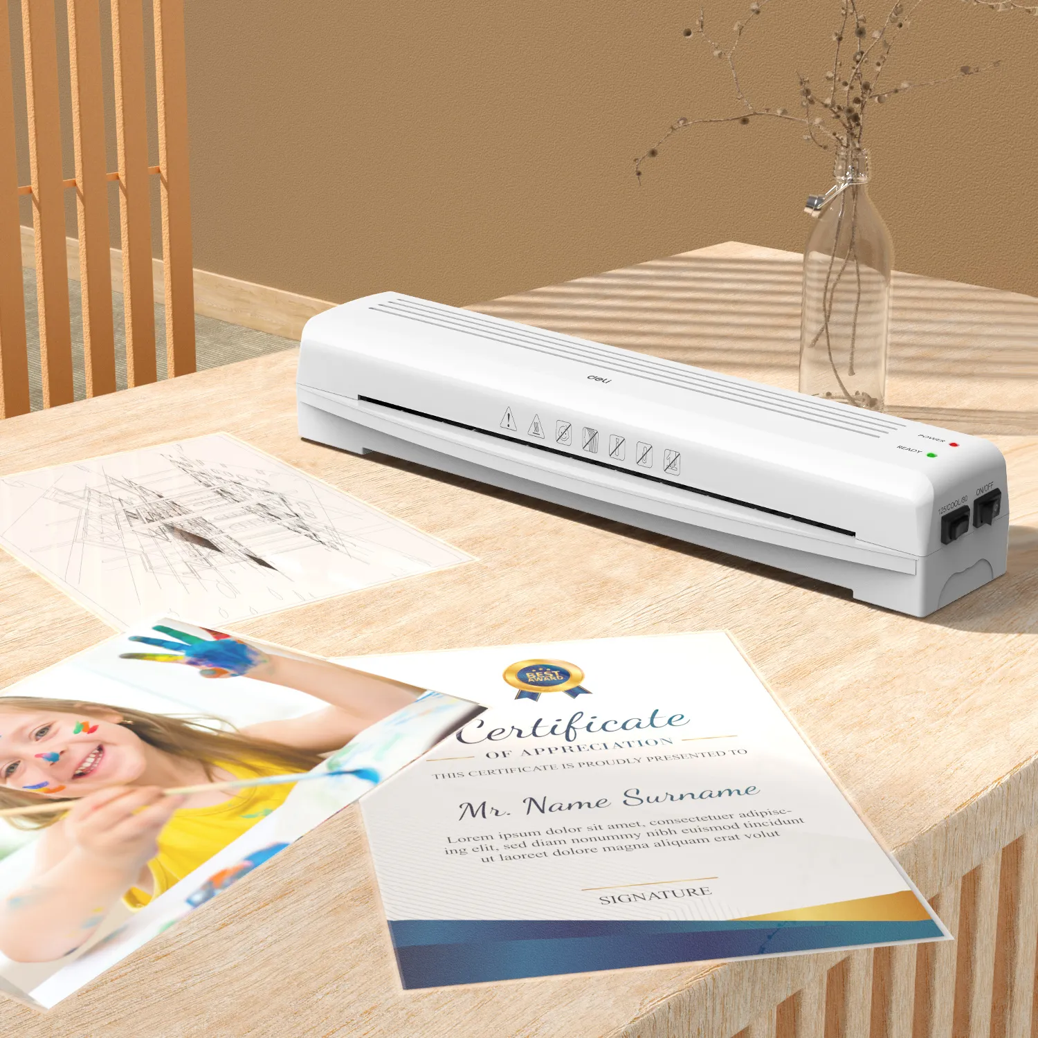 E14379 80–125 mikronów A3 Laminator do tworzyw sztucznych
